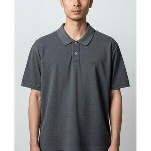 Old Navy Mens Classic Gray Polo Shirt Slim Fit Short Sleeve Size M